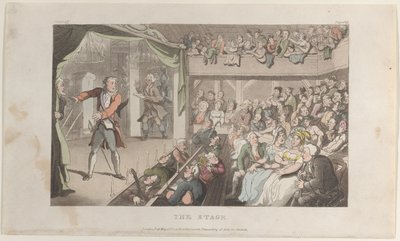 El escenario. George Primrose como Horatio, de El vicario de Wakefield de Thomas Rowlandson
