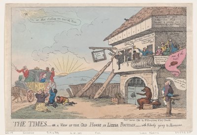 Los Tiempos - O Una Vista de la Casa Vieja en Little Brittain - Con Nadie yendo..., 23 de enero de 1784 de Thomas Rowlandson