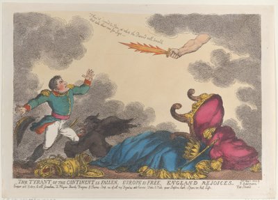 El Tirano del Continente ha Caído, Europa es Libre, Inglaterra se Regocija, 1 de mayo de 1814 de Thomas Rowlandson