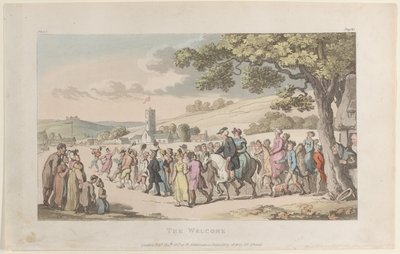 La bienvenida, del Vicario de Wakefield, 1 de mayo de 1817 de Thomas Rowlandson