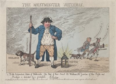 El vigilante de Westminster, 12 de abril de 1784 de Thomas Rowlandson