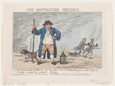 El vigilante de Westminster, 12 de abril de 1784 de Thomas Rowlandson