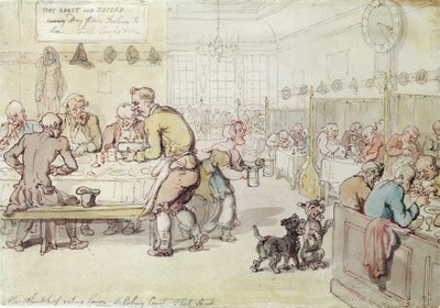La Casa de Comidas Wheatshief, Salisbury Court, Fleet Street de Thomas Rowlandson