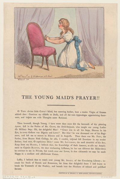 La Oración de la Joven Doncella!!, 4 de junio de 1801 de Thomas Rowlandson