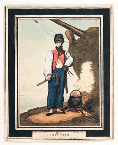 El carpintero de ribera, uno de los oficiales ayudantes más importantes de la Royal Navy en el siglo XVIII, que debía pasar un examen en Shipwright