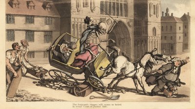 La muerte en un carruaje, ilustración de Thomas Rowlandson de 