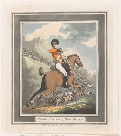 Protector de muslo, Nueva Guardia de Thomas Rowlandson