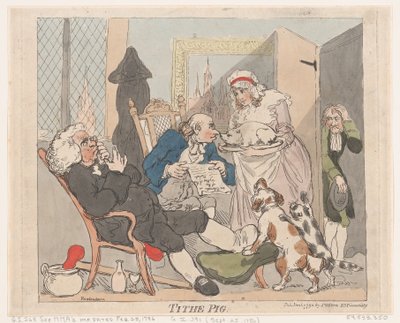 Cerdo del Diezmo, 1 de enero de 1790 de Thomas Rowlandson