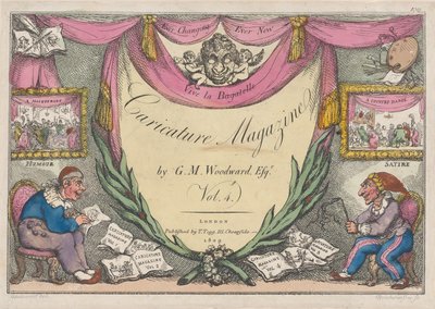 Página de título, La revista de caricaturas de G. M. Woodward, Vol. 4, 1809 de Thomas Rowlandson