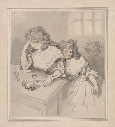 Dos chicas de copas de Thomas Rowlandson