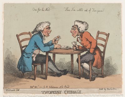 Dos peniques de cribbage, 1 de octubre de 1810 de Thomas Rowlandson