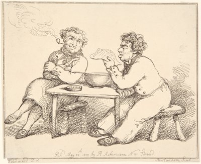 Dos hombres en la mesa de Thomas Rowlandson