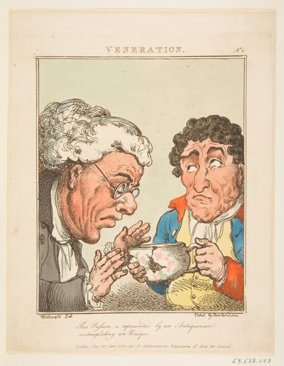 Veneración Le Brun Travestido, o Caricaturas de las Pasiones, 21 de enero de 1800 de Thomas Rowlandson