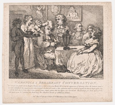 Verónica, una conversación de desayuno Bellezas pintorescas de Boswell, Parte la Primera, 30 de mayo de 1786 de Thomas Rowlandson