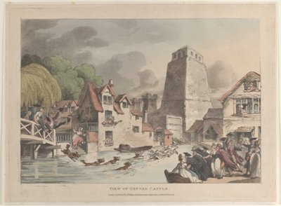 Vista del Castillo de Oxford, 1809 de Thomas Rowlandson