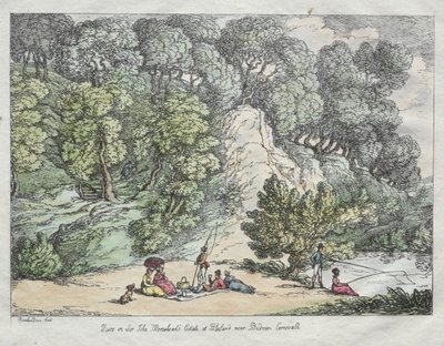 Vista en la finca de Sir John Moreshead en Blisland cerca de Bodmin, Cornwall de Thomas Rowlandson