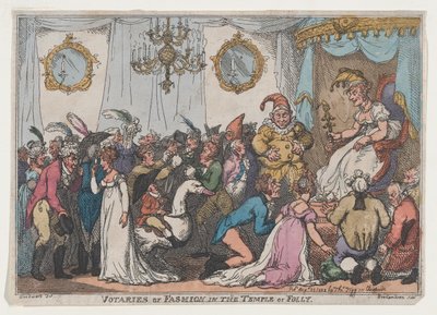 Devotos de la moda en el templo de la locura, 25 de agosto de 1808 de Thomas Rowlandson