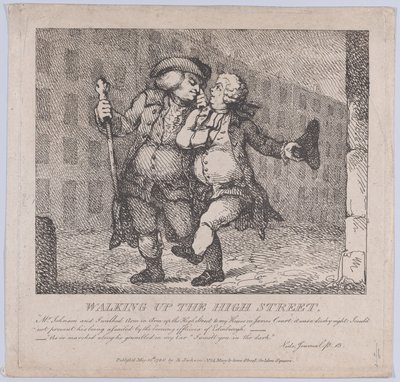 Caminando por la calle principal, Edimburgo Bellezas pintorescas de Boswell, Parte F, 15 de mayo de 1786 de Thomas Rowlandson