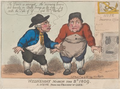 Miércoles 8 de marzo de 1809, una escena de la tragedia de Cato, 8 de marzo de 1809 de Thomas Rowlandson