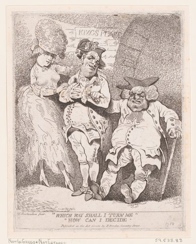 ¿Hacia dónde debo girar? ¿Cómo puedo decidir?, ca. 1780 de Thomas Rowlandson