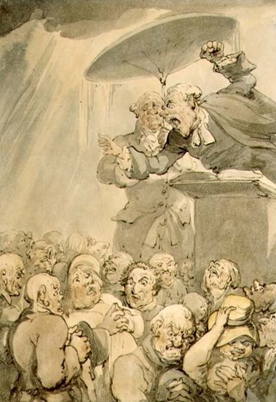 William Field (1768-1851) predicando de Thomas Rowlandson