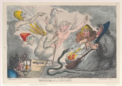 Brujas en un Granero, 29 de abril de 1807 de Thomas Rowlandson