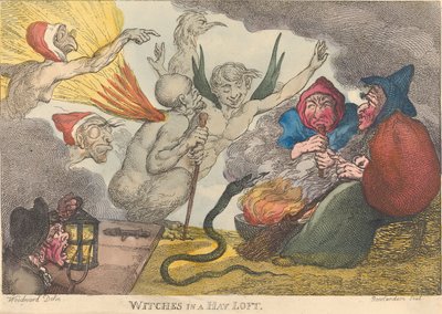 Brujas en un pajar de Thomas Rowlandson