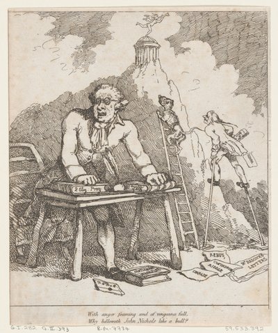 Con ira espumante..., de Epístola Benevolente, 1790 de Thomas Rowlandson