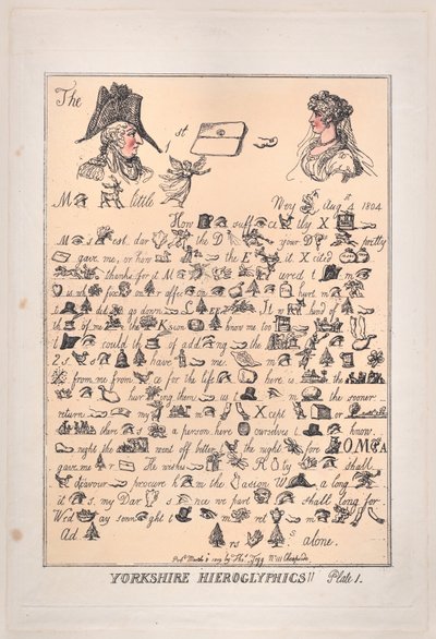 Jeroglíficos de Yorkshire, Placa 1 de Thomas Rowlandson