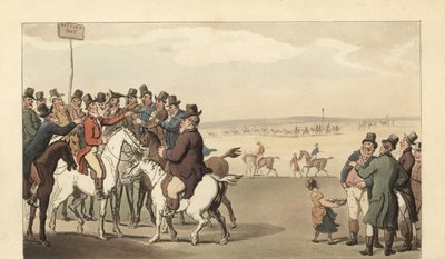 Joven caballero inglés apostando en el hipódromo de Newmarket de Thomas Rowlandson