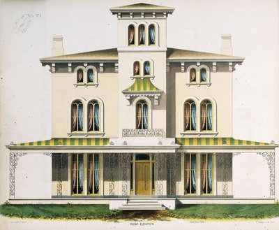 Elevación Frontal para Villa No.1, de 