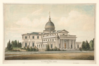 NORDESTE. Vista de la Casa del Estado Construida en 1794 - Trenton, N.J. Modificada y Ampliada 1845-6 de Thomas S. Sinclair