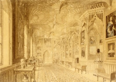 Galería Larga en Strawberry Hill, Twickenham de Thomas Sandby