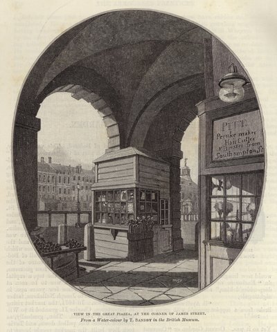 Vista de la gran plaza en la esquina de James Street de Thomas Sandby
