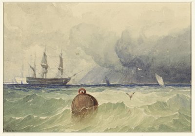 Tres maestros anclados con mal tiempo de Thomas Sewell Robins