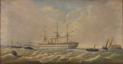Buque de Tropas HM Euphrates llegando a Spithead desde Bombay, 5 de Diciembre de 1879, trayendo a casa al 3º de Thomas Sewell Robins