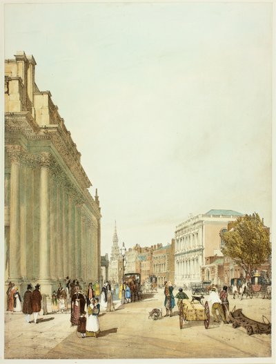 Junta de Comercio, Whitehall, desde Downing Street, lámina ocho de Vistas Originales de Londres como Es de Thomas Shotter Boys