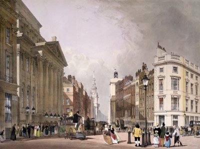 Cheapside y Mansion House, 1842 de Thomas Shotter Boys