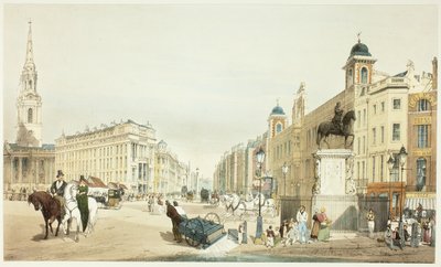Entrada a The Strand desde Charing Cross, placa veinte de Vistas Originales de Londres tal como es de Thomas Shotter Boys