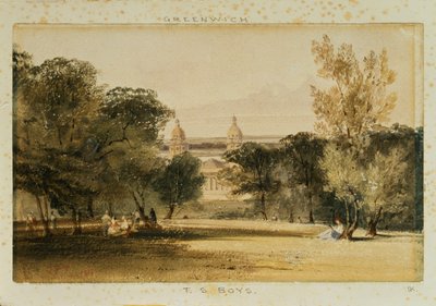Hospital de Greenwich desde el parque, 1830 de Thomas Shotter Boys