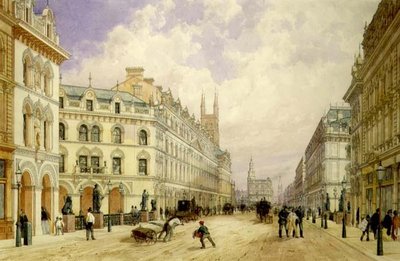 Viaducto de Holborn mirando al Este, Ciudad de Londres de Thomas Shotter Boys