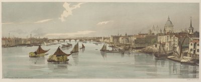 Londres Como Es: Blackfriars, desde el Puente Southwark de Thomas Shotter Boys