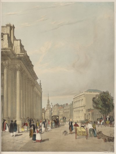 Londres tal como es: Junta de Comercio, Whitehall, desde Downing Street de Thomas Shotter Boys