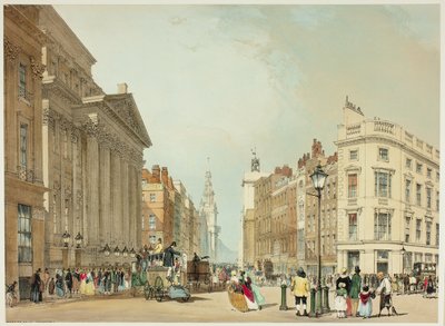 Mansion House, Cheapside, lámina uno de Vistas originales de Londres tal como es de Thomas Shotter Boys