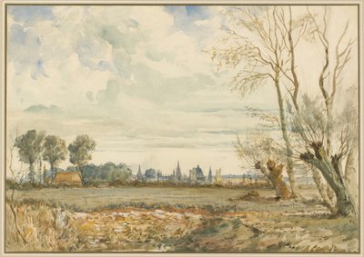 Praderas con una vista distante de Oxford de Thomas Shotter Boys