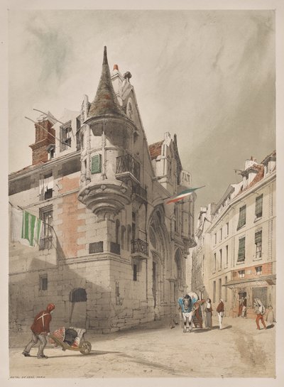Arquitectura pintoresca en París, Gante, Amberes, Rouen: Hôtel de Sens, París de Thomas Shotter Boys