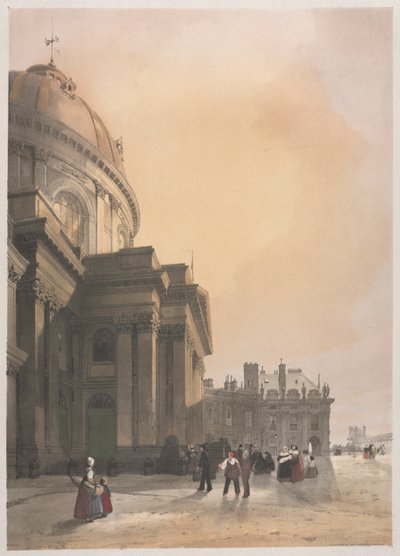 Arquitectura pintoresca en París, Gante, Amberes, Ruan: La Capilla del Instituto..., 1839 de Thomas Shotter Boys