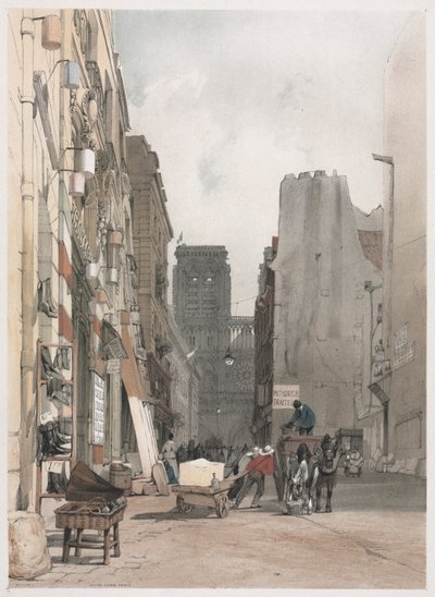 Arquitectura pintoresca en París, Gante, Amberes, Rouen: Nôtre Dame, París, 1839 de Thomas Shotter Boys