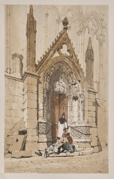 Arquitectura pintoresca en París, Gante, Amberes, Ruan: Porte Rouge, Nôtre Dame, París de Thomas Shotter Boys