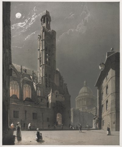 Arquitectura pintoresca en París, Gante, Amberes, Rouen: St. Etienne du Mont y el Panteón, París de Thomas Shotter Boys